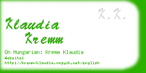 klaudia kremm business card